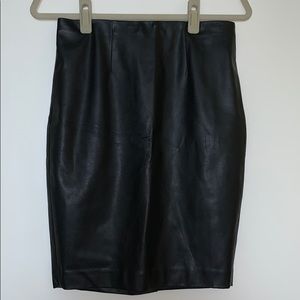 Black faux leather Ann Taylor skirt. Size 4P